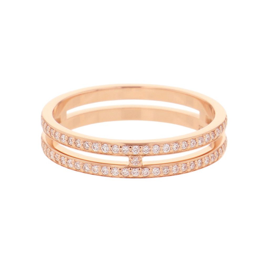 Hermes Ring Ariane PM Wedding Diamond Total 18k Pink Gold — view 3