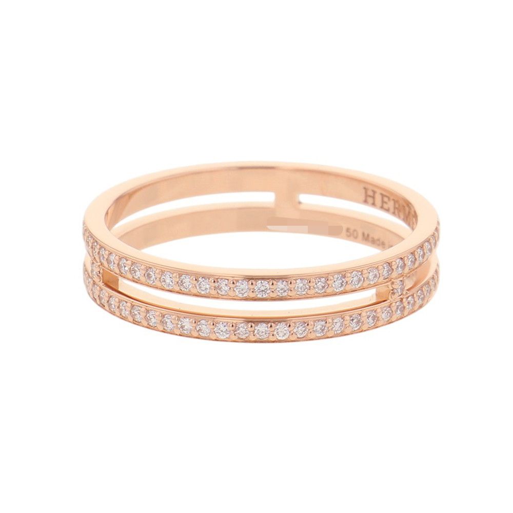 Hermes Ring Ariane PM Wedding Diamond Total 18k Pink Gold — view 2