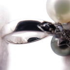 Chanel Ring Comet Twin Pearl Black Diamond 18K White Gold — view 8