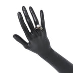 Chanel Ring Comet Twin Pearl Black Diamond 18K White Gold — view 4