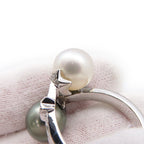Chanel Ring Comet Twin Pearl Black Diamond 18K White Gold — view 6