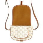 Celine Shoulder Bag Medium Folco Triomphe Calfskin White — view 5