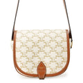 Celine Shoulder Bag Medium Folco Triomphe Calfskin White