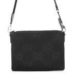 Gucci Shoulder Bag Jumbo GG Canvas Black 2-Way Clutch