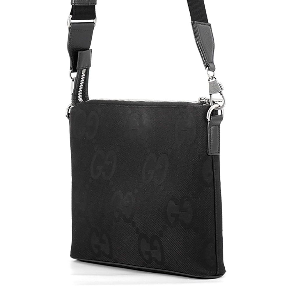 Gucci Shoulder Bag Jumbo GG Canvas Black 2-Way Clutch — view 2