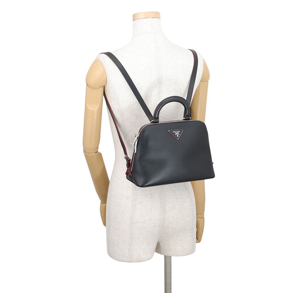 Prada Backpack Triangle Logo Saffiano Leather 2-Way Black — view 5
