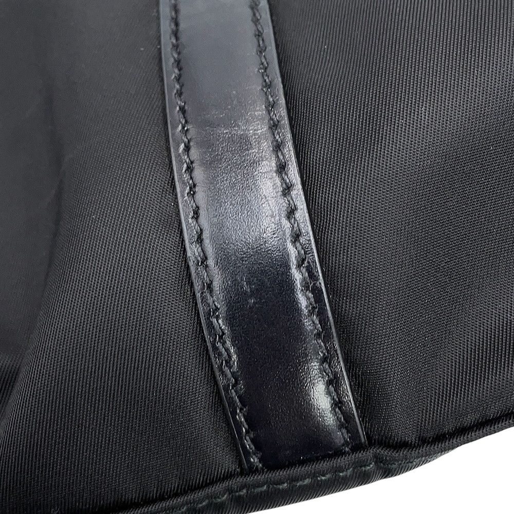 Prada Tote Bag Triangle Logo Nylon Leather 2-Way Black — view 7