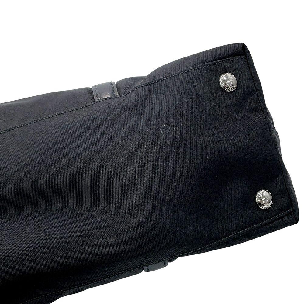Prada Tote Bag Triangle Logo Nylon Leather 2-Way Black — view 8