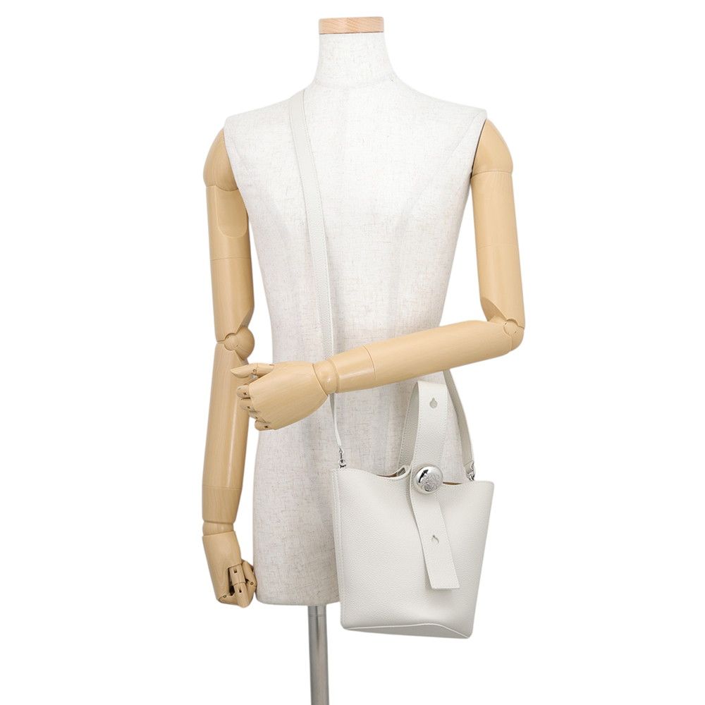 Loewe Handbag Pebble Baguette Mini Leather 2-Way White — view 5