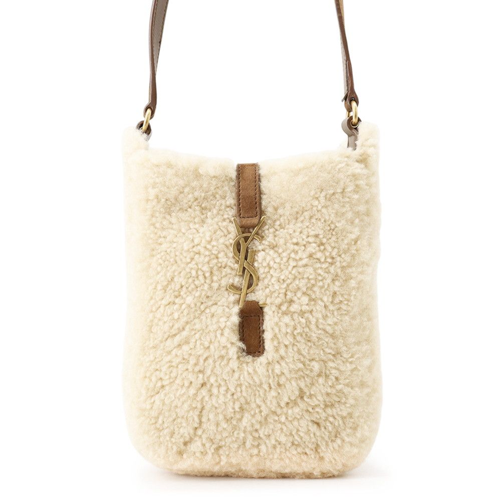 Saint Laurent Paris Shoulder Bag Le 5 A 7 Shearling Leather