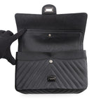 Chanel Chain Shoulder Bag 2.55 Chevron Aged Calfskin Black — view 6