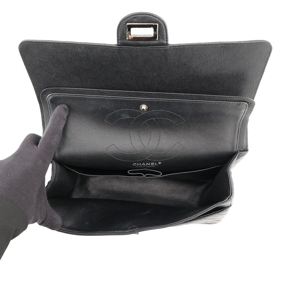 Chanel Chain Shoulder Bag 2.55 Chevron Aged Calfskin Black — view 7
