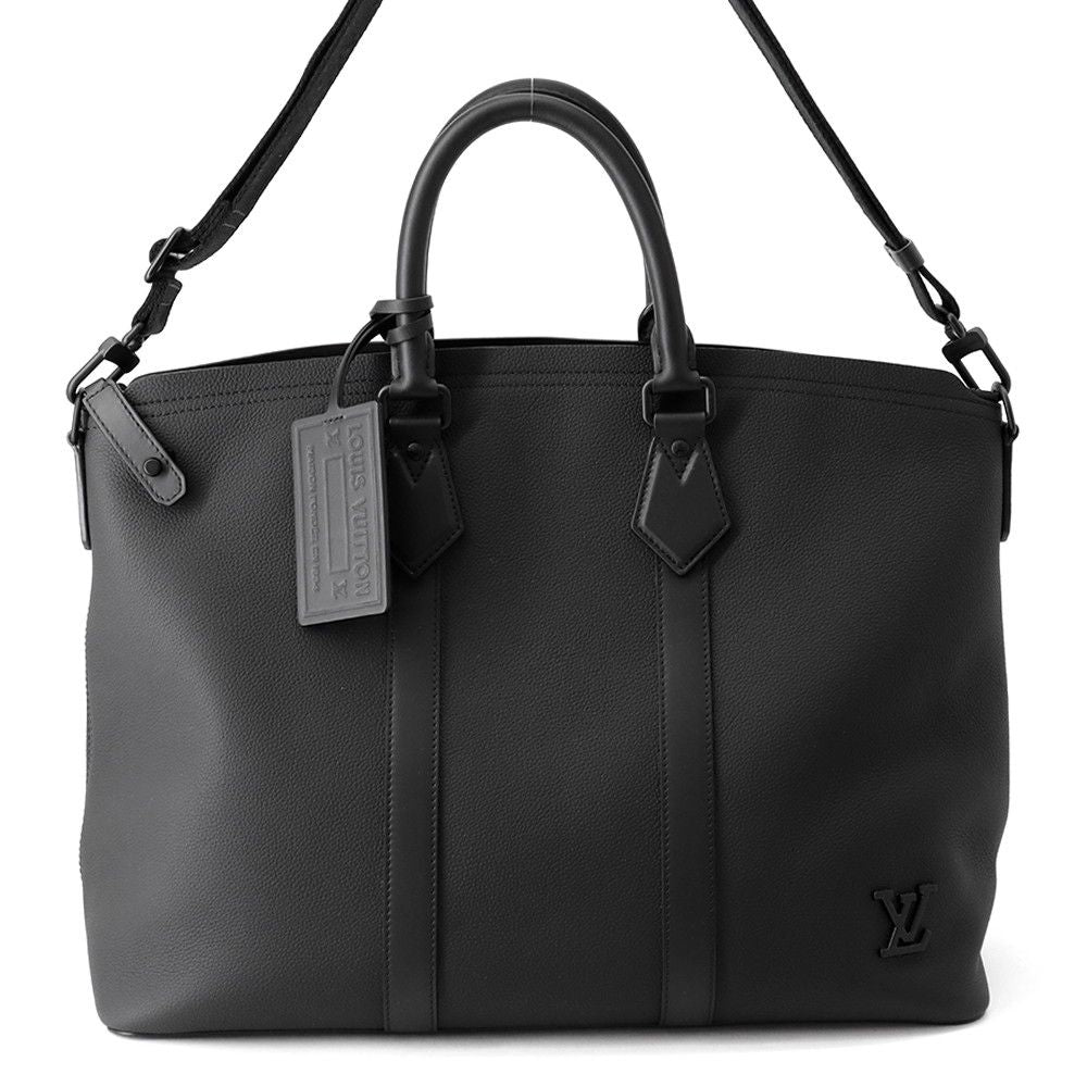 Louis Vuitton Tote Bag Taurillon Leather LV Aerogram Lockit 2-Way Black