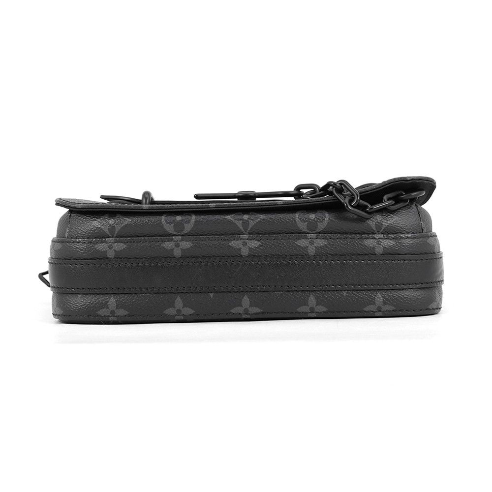 Louis Vuitton Shoulder Bag Monogram Eclipse Steamer Messenger Black — view 3