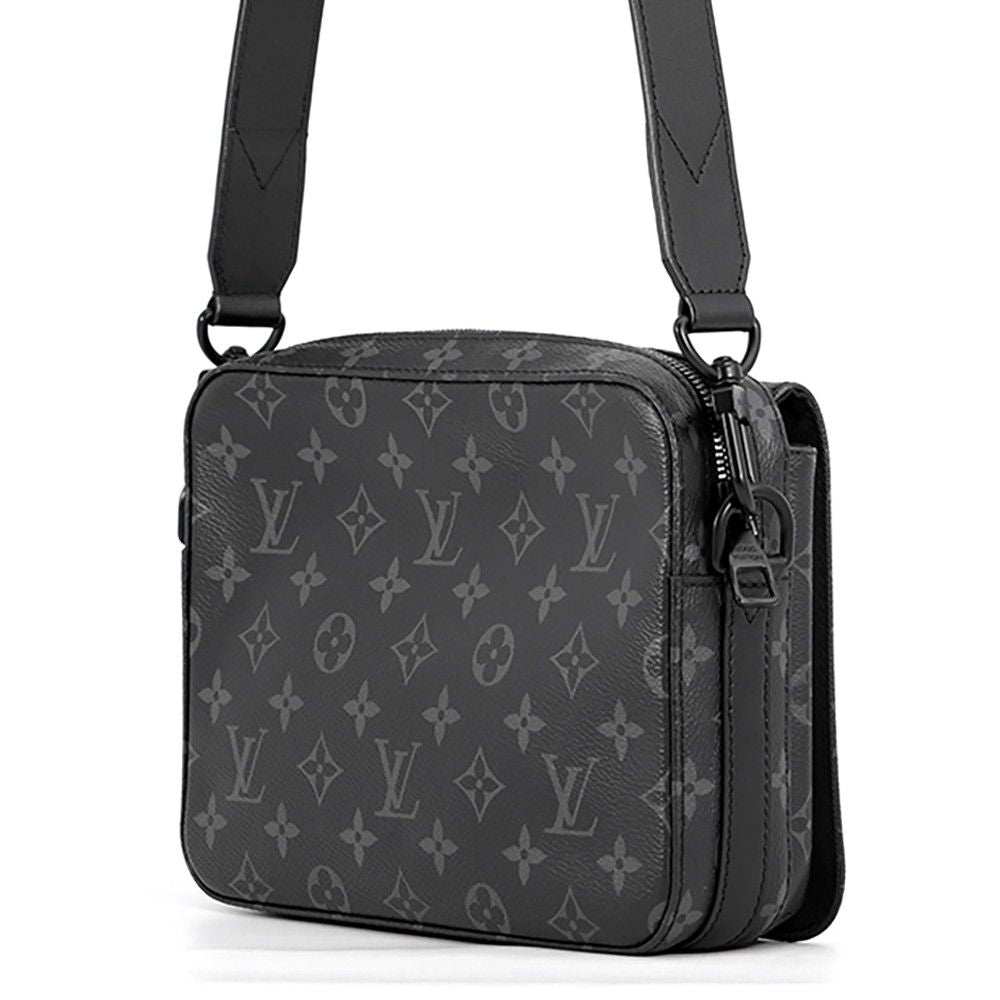 Louis Vuitton Shoulder Bag Monogram Eclipse Steamer Messenger Black — view 2