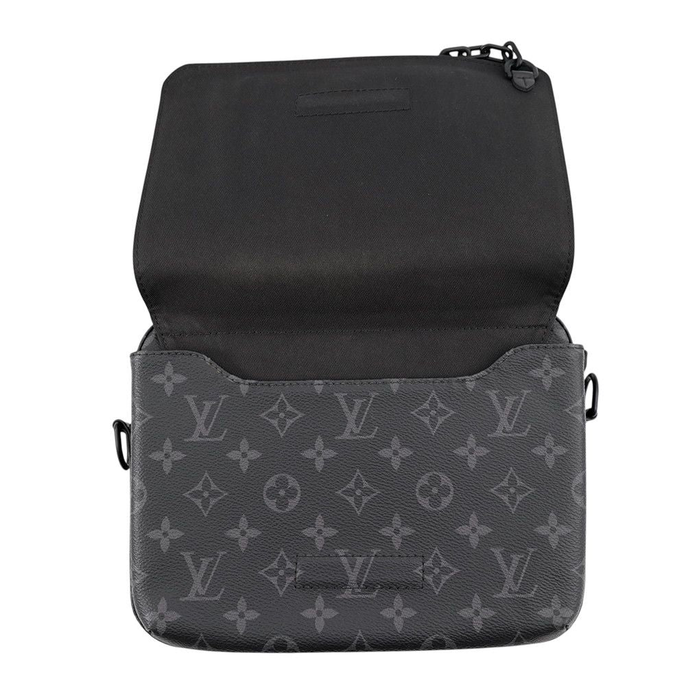 Louis Vuitton Shoulder Bag Monogram Eclipse Steamer Messenger Black — view 5