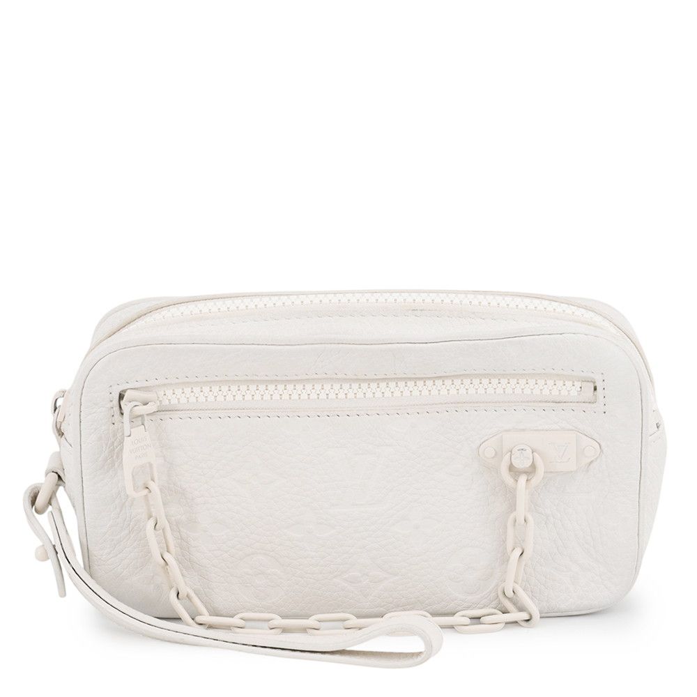 Louis Vuitton Second Bag Monogram Empreinte Pochette Volga Bag White Spring