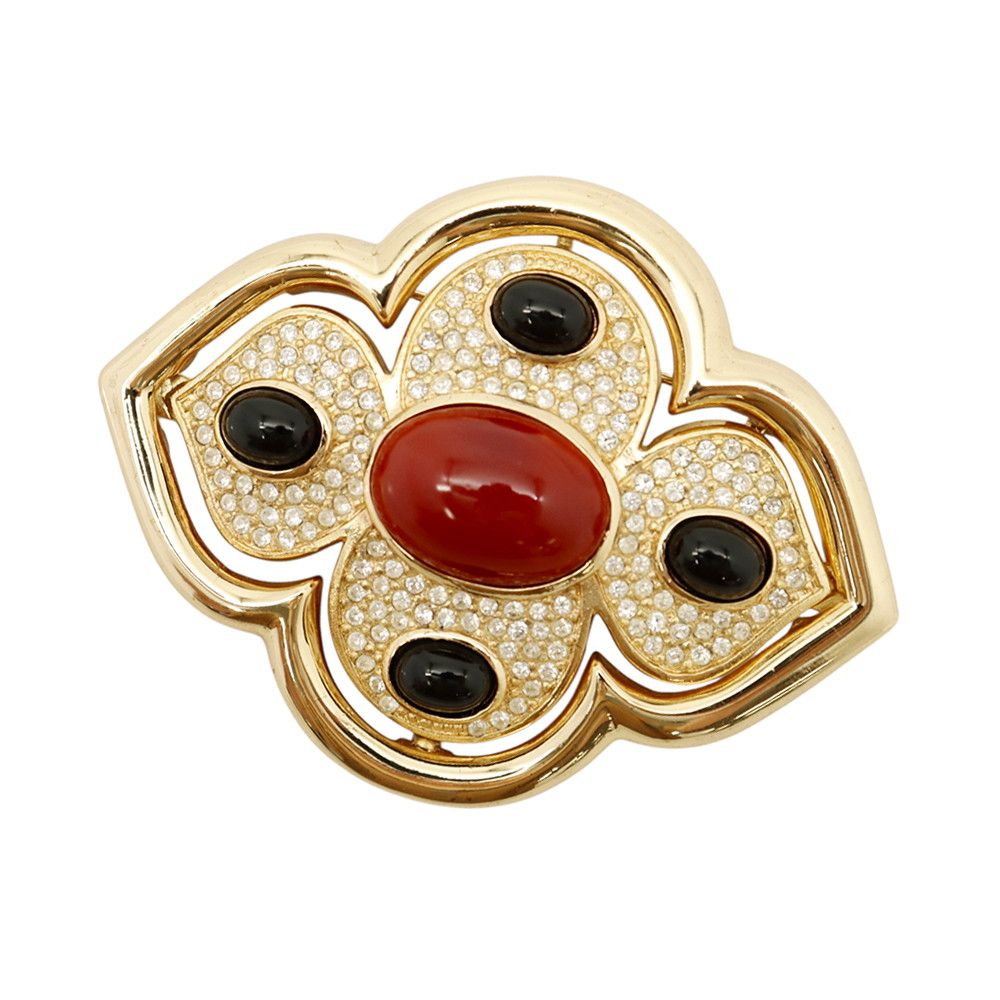 Dior Brooch Rhinestone Gold