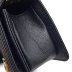 Chanel Chain Shoulder Bag Boy Chevron Caviar Leather Black — view 8