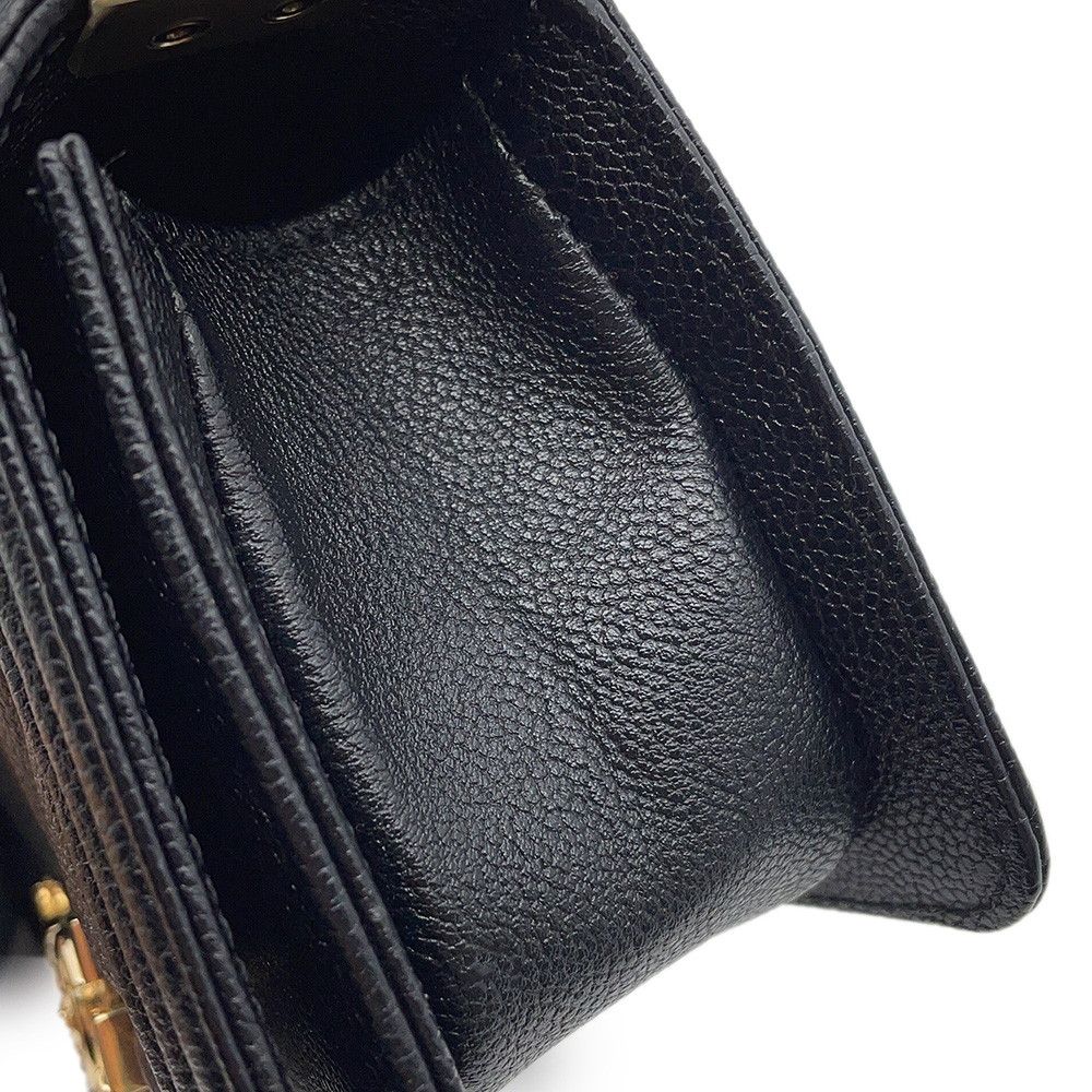 Chanel Chain Shoulder Bag Boy Chevron Caviar Leather Black — view 8