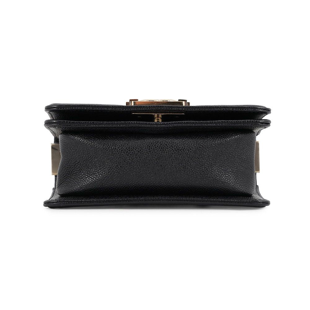 Chanel Chain Shoulder Bag Boy Chevron Caviar Leather Black — view 3