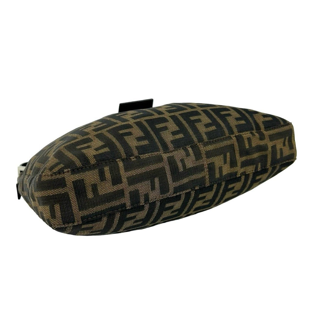 Fendi Zucca FF Logo Pattern Canvas Leather Shoulder Bag Brown — view 7