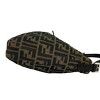 Fendi Zucca FF Logo Pattern Canvas Leather Shoulder Bag Brown — view 6