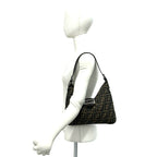 Fendi Zucca FF Logo Pattern Canvas Leather Shoulder Bag Brown — view 2
