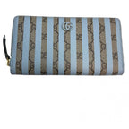 Gucci Double G Supreme Stripe Zip Around Wallet