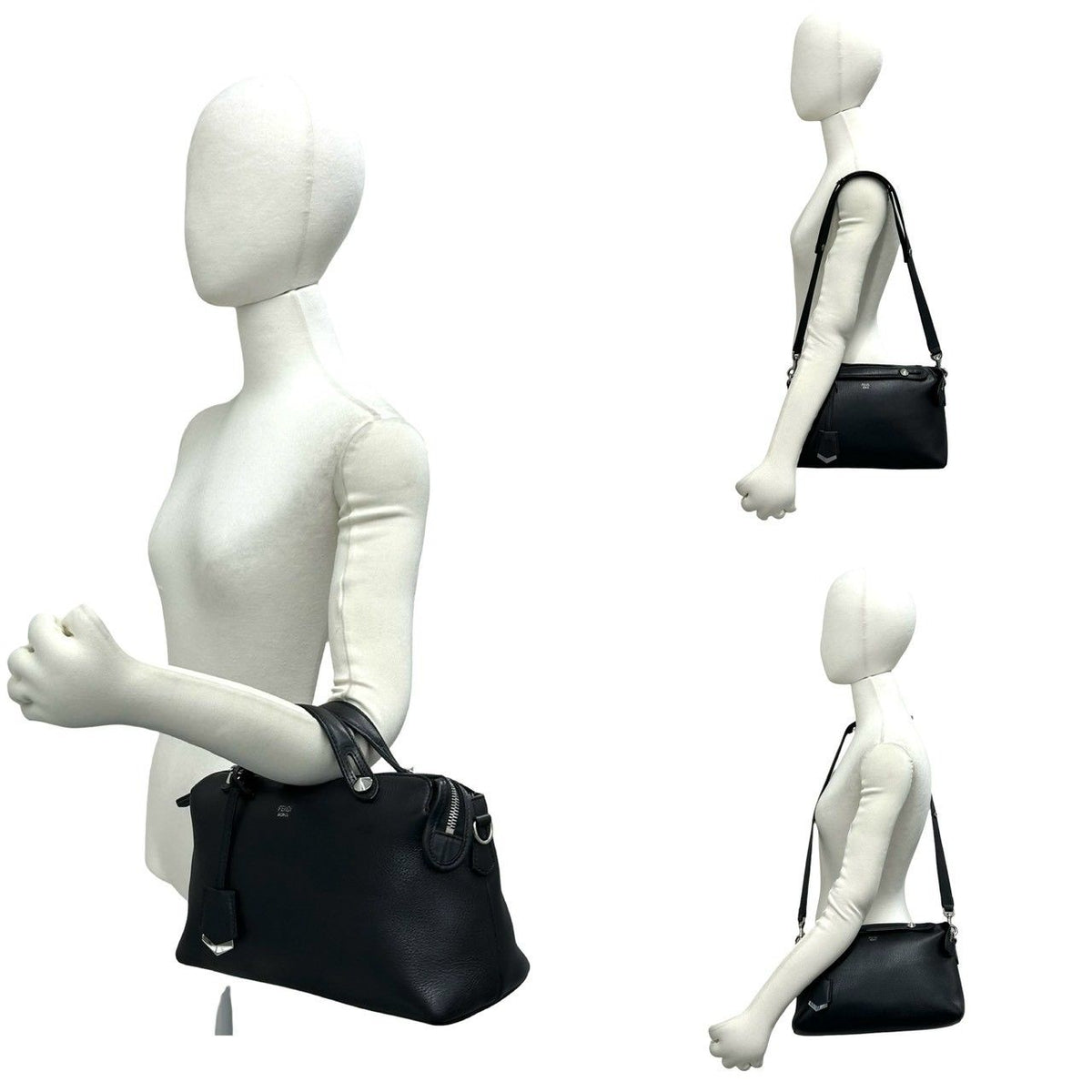 Fendi by the Way Logo Leather 2-Way Shoulder Bag Mini Black — view 2