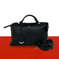 Fendi by the Way Logo Leather 2-Way Shoulder Bag Mini Black