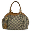 Gucci Tote Bag Sukey Beige Black Leather