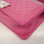 Chanel Shoulder Bag Boy Lambskin Pink Silver — view 6