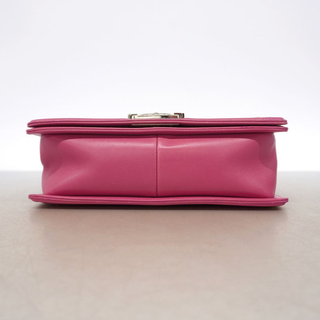 Chanel Shoulder Bag Boy Lambskin Pink Silver — view 3