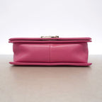 Chanel Shoulder Bag Boy Lambskin Pink Silver — view 3