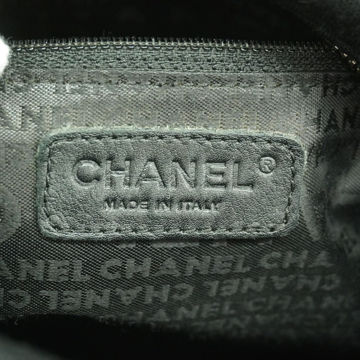 Chanel Shoulder Bag Cotton Jersey Black Silver — view 5