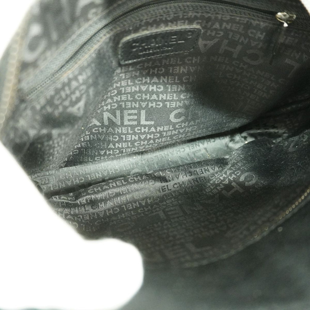 Chanel Shoulder Bag Cotton Jersey Black Silver — view 4