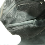 Chanel Shoulder Bag Cotton Jersey Black Silver — view 4