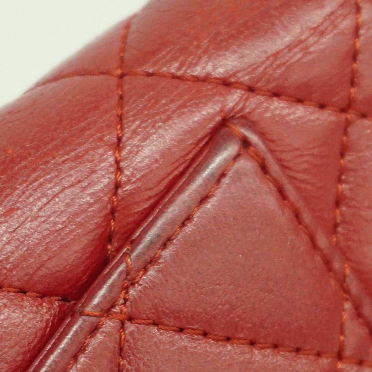 Chanel Wallet Quilted Lambskin Red Silver — view 7