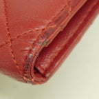 Chanel Wallet Quilted Lambskin Red Silver — view 5