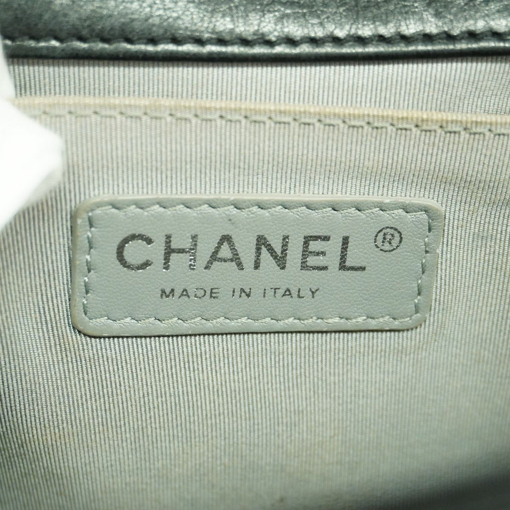 Chanel Shoulder Bag Boy Wild Stitch Leather Black Silver — view 5