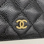 Chanel Wallet Quilted Caviar Leather Black Gold — view 7