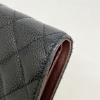 Chanel Wallet Quilted Caviar Leather Black Gold — view 5
