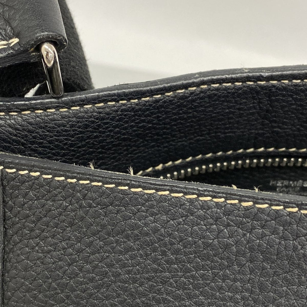 Hermes Shoulder Bag News PM Taurillon Clemence Black Silver — view 8