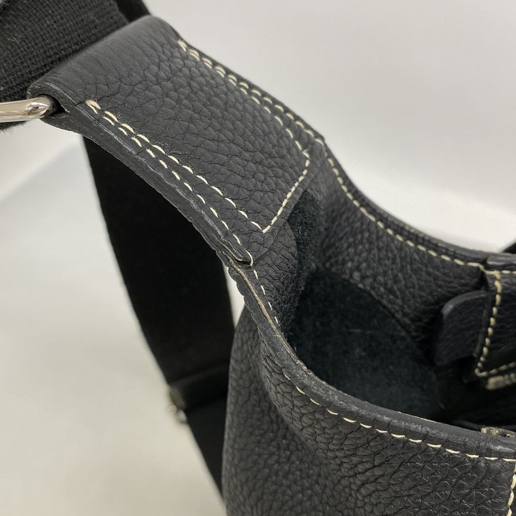 Hermes Shoulder Bag News PM Taurillon Clemence Black Silver — view 7