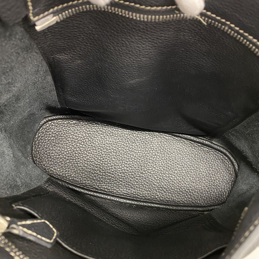 Hermes Shoulder Bag News PM Taurillon Clemence Black Silver — view 4