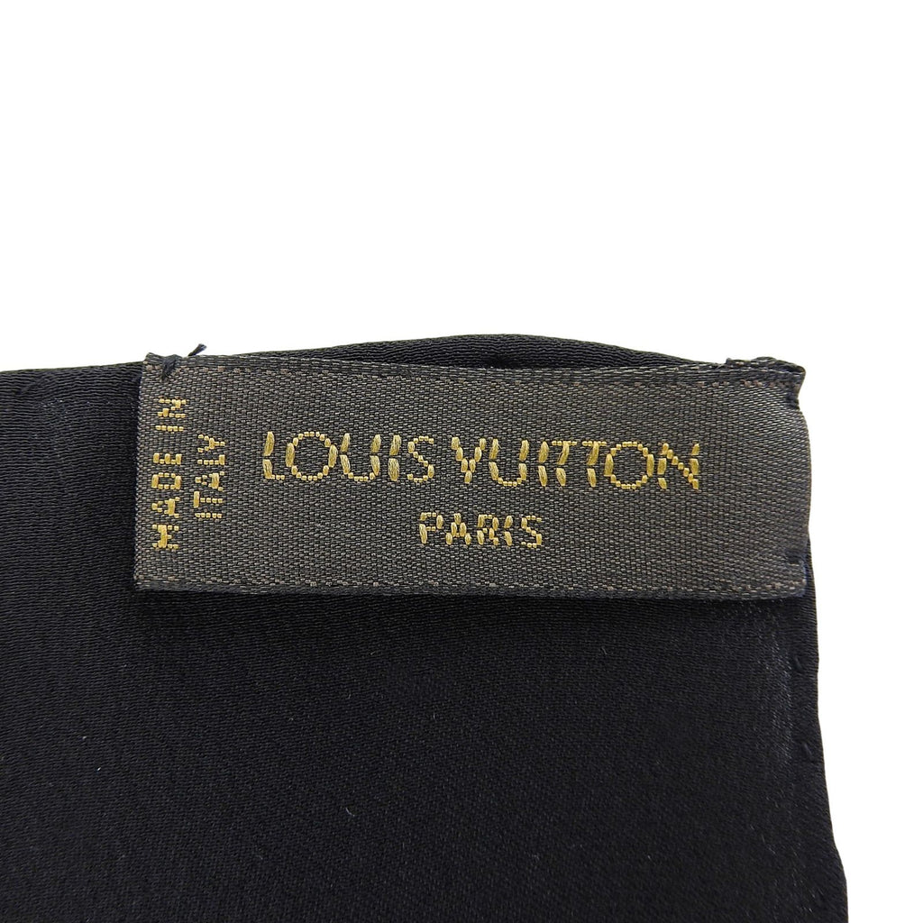 Louis Vuitton Carre Monaco Monogram Silk 100% Scarf Black — view 8