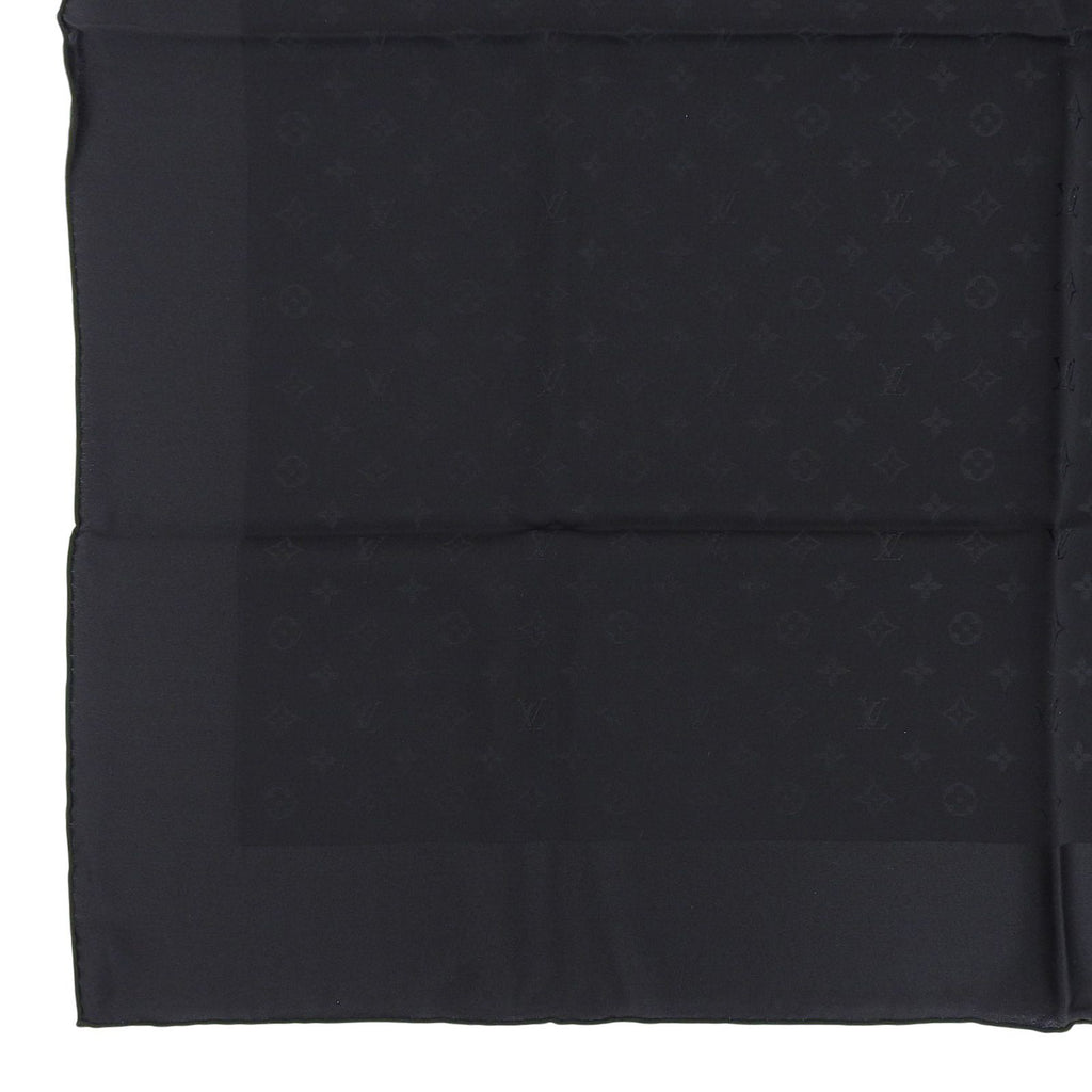 Louis Vuitton Carre Monaco Monogram Silk 100% Scarf Black — view 6
