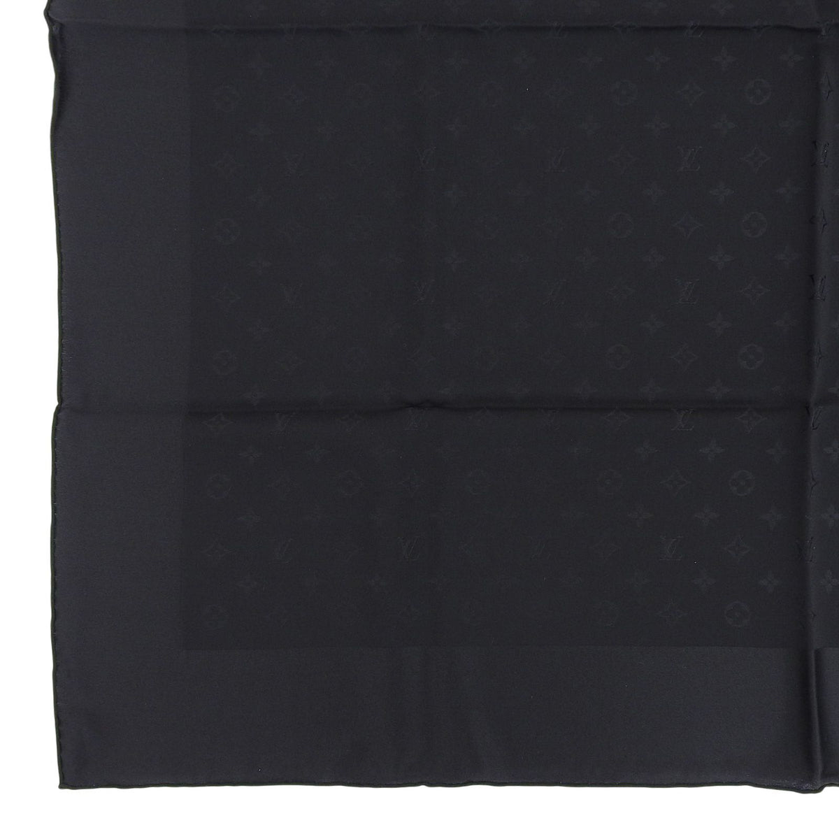 Louis Vuitton Carre Monaco Monogram Silk 100% Scarf Black — view 6