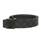 Louis Vuitton Belt Damier Graphite Ceinture LV Initial Black